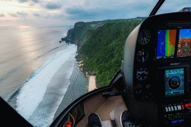 Above the Island of Gods Helicopter Tour - Melasti Beach: Turquoise Water and Golden Sand From the Sky