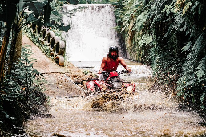 ATV Quad Bike Bali with Waterfall Gorilla Cave and Lunch - Lunch in nature, plus showers that make the mess survivable