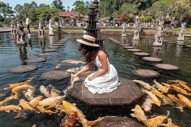 Bali Instagram Tour - All Inclusive - Tirta Gangga Water Garden: koi feeding and stepping-stone shots