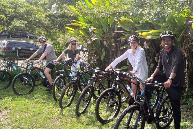 Bali Rural Village Bike - Getting started near Tukad Cepung and packing for a waterfall swim