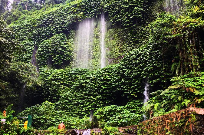 Benang kelambu waterfall and benang stokel waterfall lombok - Sasak culture stops on the return: rice terraces, weaving, and a traditional village