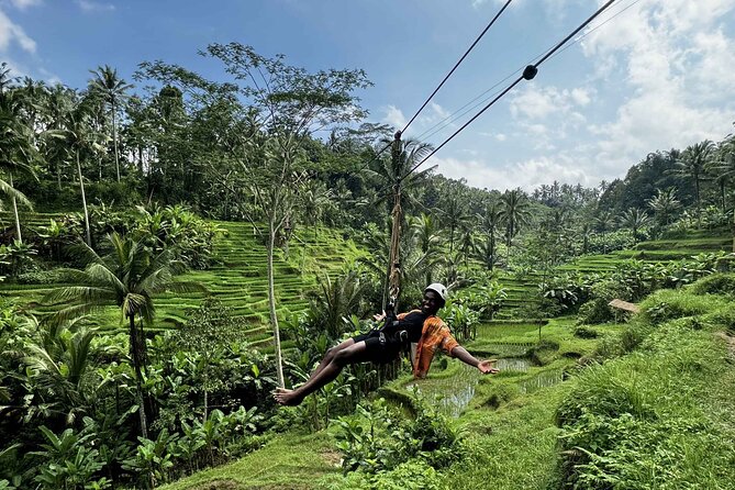 Ubud: ATV Rafting + Zipline, Swing, Sky Bike in Bali Rice Terrace - U Fun Field in Payangan: zipline, swings, and sky bike over rice terraces