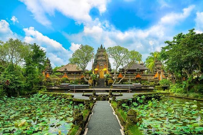 Ubud Bali: Rice Terrace, Waterfall and Tirta empul Day Tour - Kanto Lampo waterfall: spray, stones, and timing for photos
