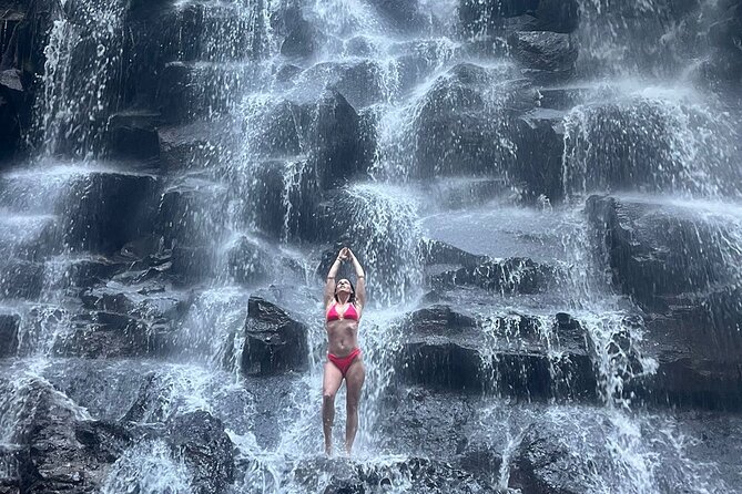 Ubud Top Waterfall and swing in tegallalang - Stop 1: Kanto Lampo Waterfall and Its Black Rock Staircase Look